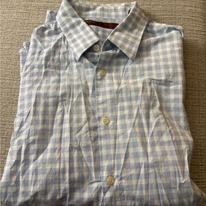 Perry Ellis Light Blue Gingham Men's Shirt